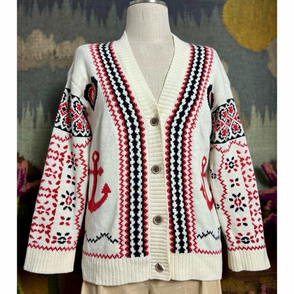 Anthropologie Varsity Heart Cardigan XXS